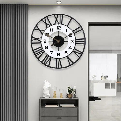 Relojes de pared decorativos de metal de 16 pulgadas, silenciosos sin tictac, de calidad, con movimiento de cuarzo, operados con pilas, reloj grande