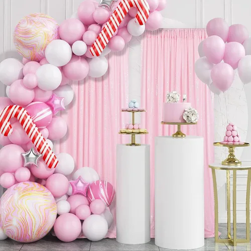 Miniatura 2 de Cortinas de fondo de lentejuelas rosas de 2 piezas, 2 pies x 8 pies, fondo de fotografía, cortina para fiestas con purpurina, fondo de boda, tela