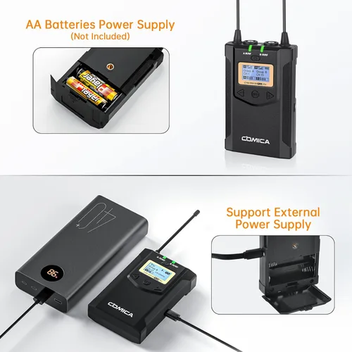 Miniatura 6 de Comica CVM-WM100PLUS - Sistema de micrófono inalámbrico para cámaras, videocámaras, teléfonos inteligentes, portátiles, micrófono de solapa