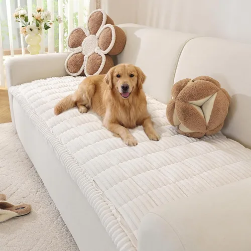 OstepDecor Funda de sofá para perros, funda de sofá antideslizante lavable para mascotas, funda de sofá suave para sofá, sofá biplaza y seccional,