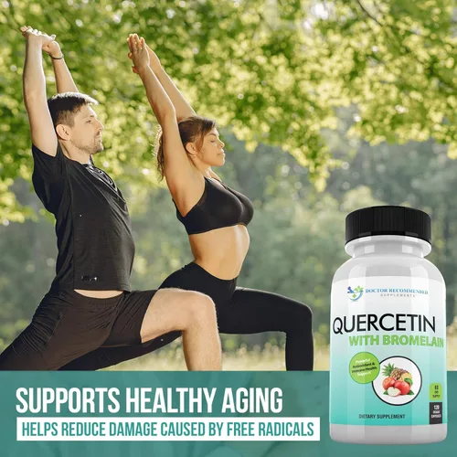 Miniatura 4 de DOCTOR RECOMMENDED SUPPLEMENTS Quercetina 800 mg con bromelina 165 mg por porción, 120 cápsulas vegetarianas, suministro completo para 60 días