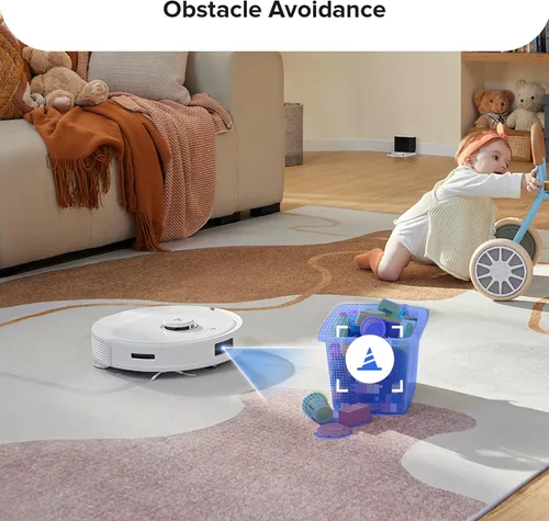 Miniatura 5 de roborock Q8 Max Robot aspirador y limpiador de trapeador, cepillo DuoRoll, 5500Pa fuerte succión, navegación Lidar, evitar obstáculos, blanco