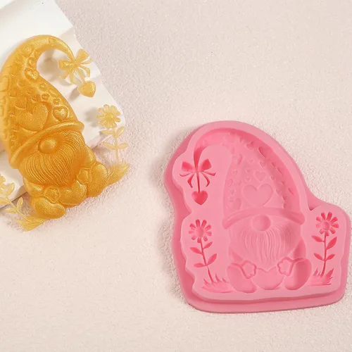 Miniatura 7 de 1 molde de silicona de gnomo de Navidad, lindo molde de decoración de pastel enano de Navidad, molde de fondant para dulces, chocolate, galletas