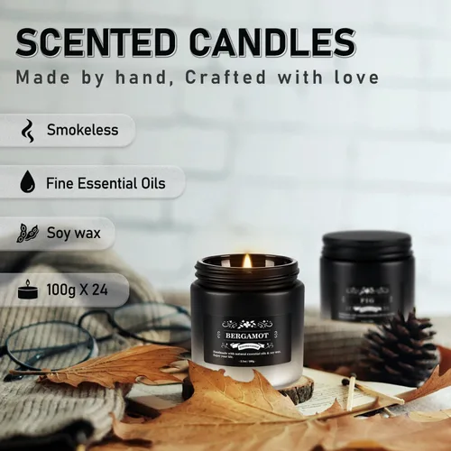 Miniatura 4 de YOROXRG Juego de 12 velas perfumadas de cera de soja, velas de lata de viaje para el hogar, 3.05 onzas para mamá para Navidad, cumpleaños, Acción