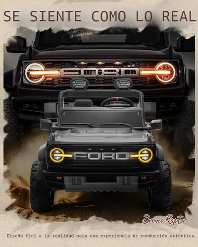 Miniatura 3 de First Ride On - Ford Bronco Raptor - Vehículo infantil eléctrico para niños grandes de 2 puestos, con licencia y control remoto, de 24 V, velocidad