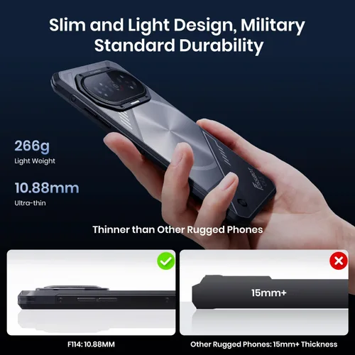 Miniatura 2 de FOSSIBOT Teléfono inteligente resistente F114 desbloqueado (2026), 28GB+256GB/2TB Android 15 Teléfono resistente, batería de 5000 mAh, cámara de 50