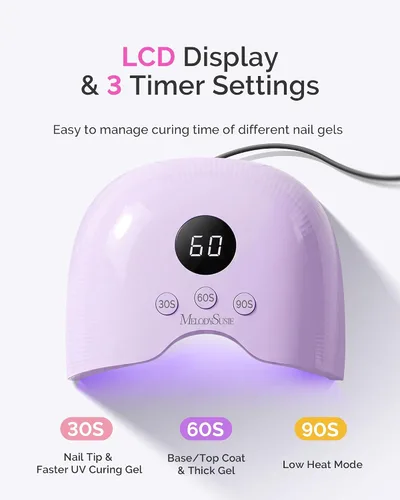 Miniatura 5 de MelodySusie Lámpara de uñas LED compacta con guantes UV, secadora de uñas P-PLUS30A con sensor inteligente que cura todos los geles, especialmente