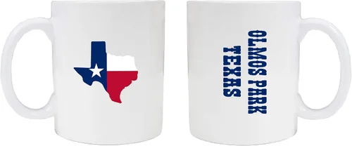 Olmos Park Texas Souvenir - Taza de cerámica blanca, paquete de 2 unidades, color blanco.