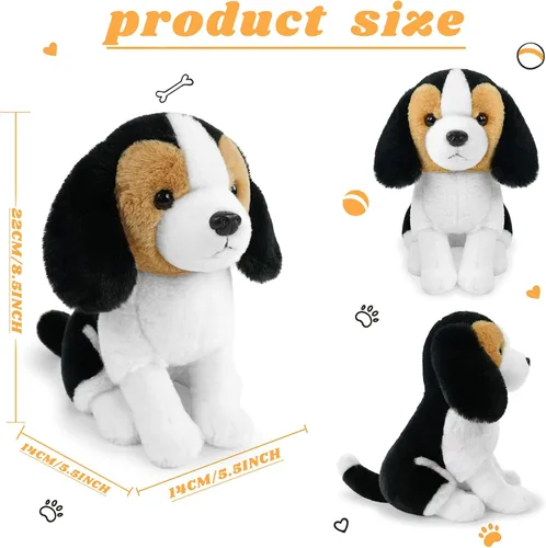 Miniatura 2 de Perro Sentado de Peluche 19 cm Animal de Peluche de Felpa Perros de Peluche Suave y Acogedor Juguetes de Perro para Cumpleaños y Fiesta Infantil
