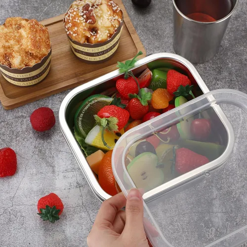 Miniatura 5 de 8 sartenes de mesa de vapor de hotel de tamaño 1/6 con tapas, recipientes de alimentos de acero inoxidable y cubiertas de plástico PP, sartenes