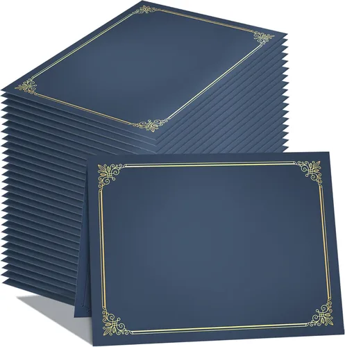 Miniatura 8 de GNL Soportes para certificados - Paquete de 25 unidades, soportes para diplomas burdeos, cubiertas para certificados con borde de lámina dorada