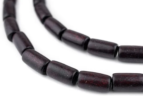 Miniatura 11 de TheBeadChest - Cuentas de madera natural de tubo azul azul (0.591 x 0.315 in): hilo de cuentas de madera ecológico orgánico para hacer joyas