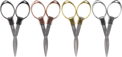 Miniatura 3 de JubileeYarn - Tijeras plegables de metal, oro rosa, 1 tijera