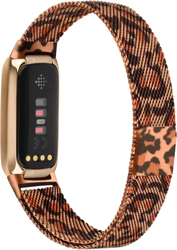 Miniatura 10 de Correa de metal para Fitbit Luxe para mujeres y hombres, correa de repuesto magnética ajustable de malla de acero inoxidable compatible con Fitbit