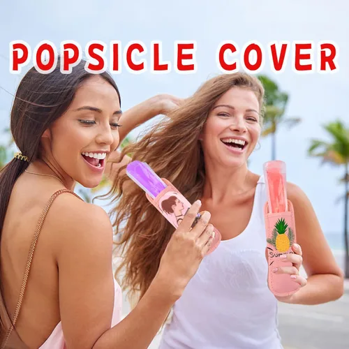 Miniatura 5 de JANYUN Fundas para paletas de hielo, paquete de 24 soportes para paletas de sublimación, reutilizables, para congelador, bolsas de neopreno para Rosa