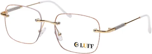 LUFF Anteojos de lectura sin montura para mujer, bloqueo de luz azul, lectores de computadora de metal a la moda, anteojos sin marco antifatiga
