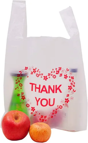 Miniatura 7 de LazyMe Bolsas de playera de agradecimiento Bolsas de plástico para comestibles con asas para mercancía y supermercado, Bolsas de plástico para Blanco