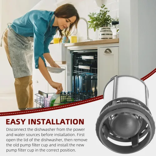Miniatura 6 de Repuesto de taza de filtro de bomba de lavavajillas W10872845 compatible con Whirl-pool Ken-more Ama-na Kitchen-iad Filtro de piezas