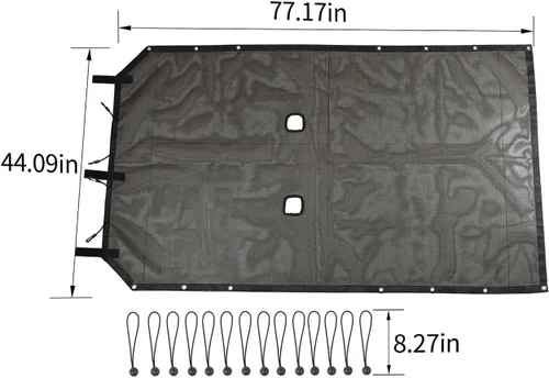 Miniatura 5 de Parasol de malla para protección UV, accesorios exteriores para Jeep Wrangler JK de 2 puertas 2007-2017, estilo extendido