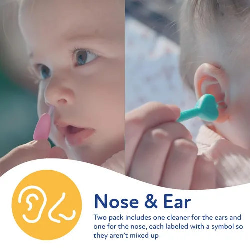 Miniatura 2 de Dr. Talbot's - Herramienta segura de eliminación de cera de oído y limpiador nasal para bebé con estuche de viaje - Pack de 2 - Niña rosado