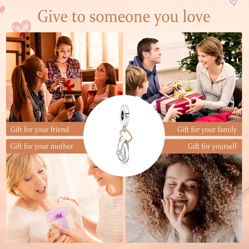 Miniatura 6 de H.ZHENYUE Colgante de plata esterlina S925 para pulsera, collar, amor, regalos para mujeres y niñas, Plata esterlina, Circonita Cúbica