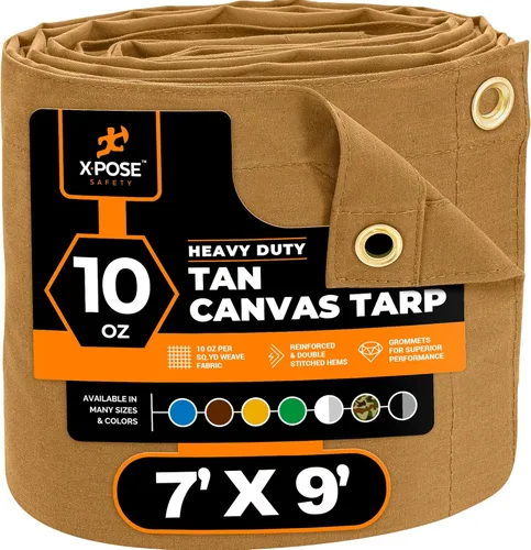 Miniatura 190 de Xpose Safety Lona de Lona - Lonas de Lona Verde de 10oz Resistentes al Agua con Ojales de Latón - Lona Multiusos para Exteriores para Campamento