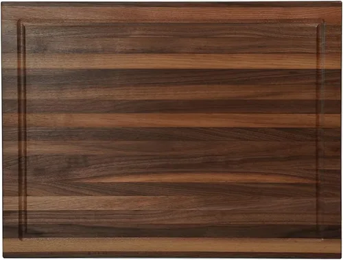 Miniatura 5 de CONSDAN Tabla de cortar de nogal para cocina, madera dura cultivada en EE.UU., 20 x 15 pulgadas, con asa interior invisible, preacabada con aceite
