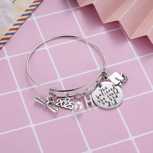 Miniatura 19 de Ukodnus Regalo de graduación de clase 2024 – Pulsera de graduado de último año 2024 – Regalos de graduación inspiradores para ella – 26 pulseras