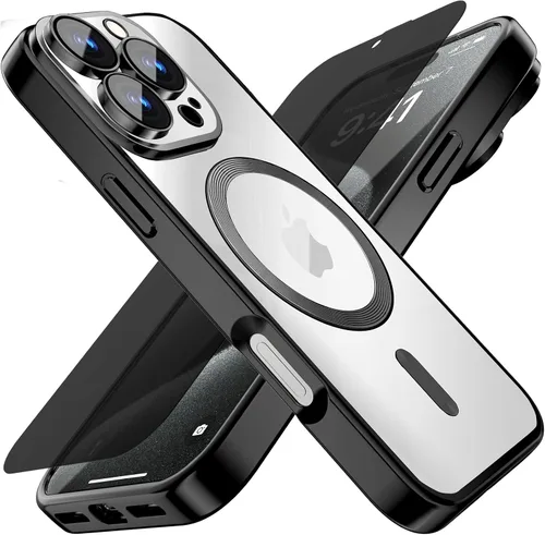 Miniatura 29 de Misscase Funda MagSafe compatible con iPhone 12 Pro Max con protector de lente de cámara, protección completa, funda magnética transparente