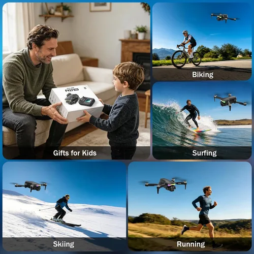 Miniatura 8 de F417PRO Drone con cámara 1080P para adultos y niños, mini dron con pantalla, dron para adultos, lente dual de 90°, luces LED, flujo óptico, batería
