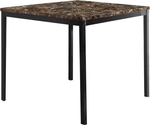 Miniatura 5 de Lexicon Malaya - Mesa de comedor con altura superior de mármol sintético, 40 pulgadas de largo x 40 pulgadas de ancho, marrón