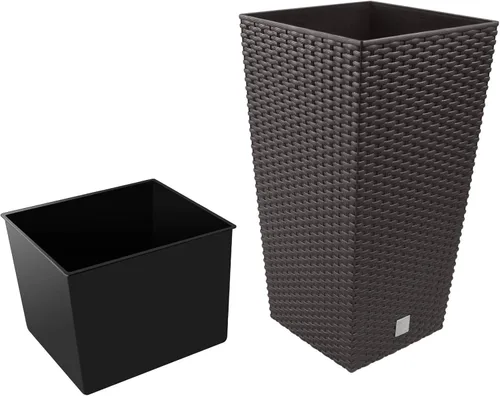 Miniatura 4 de WELL HOME MOBILIARIO & DECORACIÓN Pack 3 Ollas altas Prosperplast (11,4/19/35 litros) Rato Cuadrado Plástico Color con Tanque, Ocre Oscuro, Set