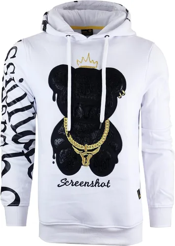 Miniatura 19 de SCREENSHOT Sudadera urbana de forro polar para hombre, diseño de dibujos animados de animación, parche bordado de gel