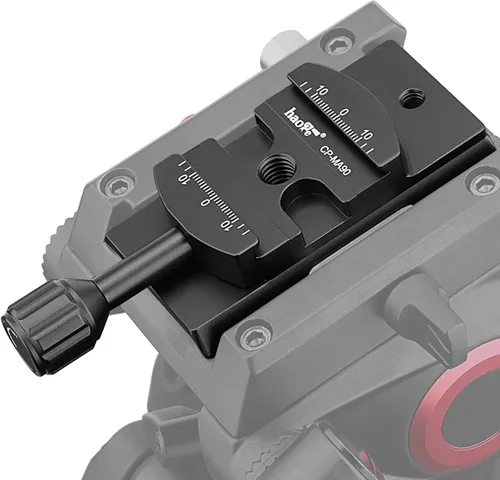 Miniatura 5 de Haoge CP-MA90 Adaptador de abrazadera QR de placa de liberación rápida para cabezal de video líquido Manfrotto para trípode seleccionado a