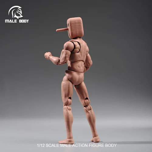 Miniatura 5 de Fremego Figura de acción masculina a escala 1/12, figura muscular súper flexible y fuerte de 6 pulgadas, cabeza cuadrada, figura de acción
