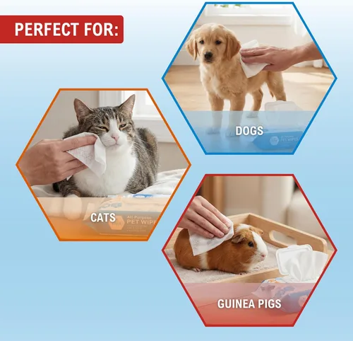 Miniatura 9 de MED PRIDE Toallitas hipoalergénicas de animales para gatos que bañan y limpian la piel, extrasuaves, sin alcohol ni parabenos, enriquecidas con aloe