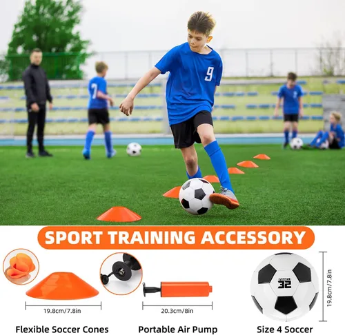 Miniatura 5 de HAFHAF Soccer Goals, 4x3 ft Portable Kid Soccer Goals for Backyard with Ball, Ladder, and Cones Pop Up Soccer Net Soccer Set for Kids Age Youth and