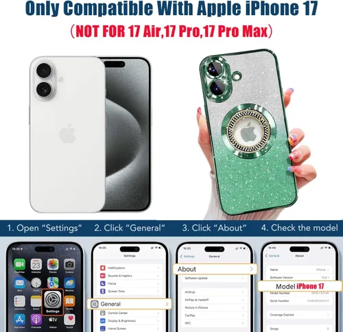 Miniatura 332 de Misscase Funda magnética con purpurina para iPhone 11 compatible con MagSafe, protección completa, delgada, a prueba de golpes, antiarañazos