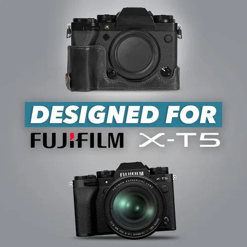 Miniatura 3 de MegaGear Ever Ready - Funda de piel auténtica compatible con Fujifilm X-T5, color negro