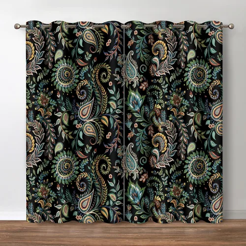 Miniatura 7 de Aimego Cortinas opacas abstractas con ojales para ventana, para el hogar, dormitorio, sala de estar, 2 paneles (42 x 54 pulgadas)