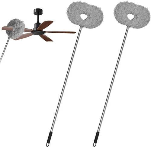 Miniatura 15 de Storystore Plumero para ventilador de techo con poste de extensión, ajustable de 13 a 49.7 pulgadas, limpiador de aspas de ventilador removible
