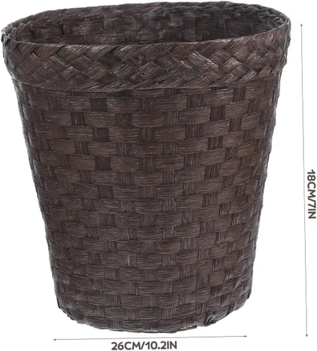 Miniatura 2 de LIFKOME Cubo de almacenamiento de paja Papelera portátil Papelera de escritorio Cestas de almacenamiento decorativas Cesta decorativa Papelera