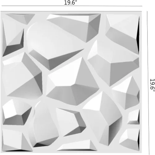 Miniatura 3 de Kingsman - Paneles de pared 3D de 19.6 pulgadas x 19.6 pulgadas x 1 pulgadas (10 unidades), color blanquecino, material de fibra vegetal ECO