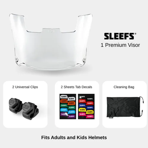 Miniatura 3 de SLEEFS Visera de fútbol transparente para casco - Visera de fútbol profesional - Protector facial y ocular - Compatible con cascos juveniles