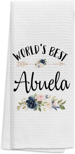 TNUW Best Grandma - Toallas de cocina de 16 x 24 pulgadas, la mejor flor de Abuela del mundo, suave y absorbente, toalla de cocina, toallas de mano,