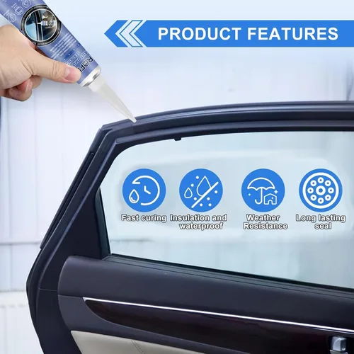Miniatura 2 de Adhesivo Sellador Automotriz para Reparación de Cuerpo de Coche, 100ml Pegamento para Cuerpo de Auto Resistente al Calor, Adhesivo de Silicona Negro