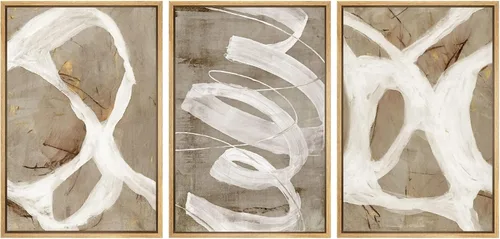 Miniatura 28 de SIGNWIN Lienzo enmarcado para pared, juego de arte abstracto de serenidad costera, ilustraciones abstractas junto al mar, arte moderno, decorativo