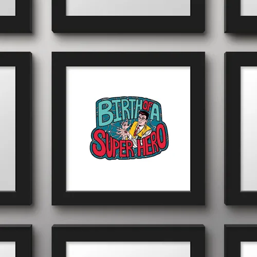 Miniatura 2 de Trends International Gallery Pops Marvel Spider-Man - Arte de pared retro Spotlight Nacimiento de un superhéroe, versión enmarcada negra, 12 x 12