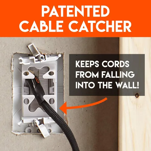 Miniatura 4 de ECHOGEAR Placa de cepillo de pared para ocultar hasta 8 cables de bajo voltaje, cepillos resistentes con diseño de captura de cables, paso de cable