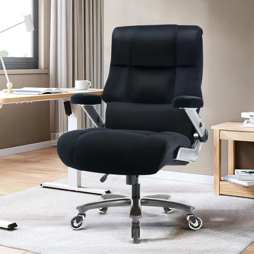 Miniatura 2 de Silla de oficina grande y alta, 700 libras, silla de escritorio ejecutiva con soporte lumbar ajustable, brazos abatibles 3D, ruedas silenciosas